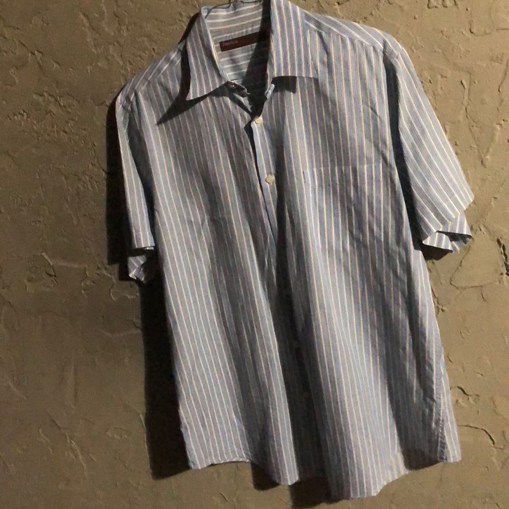 PERRY ELLIS SHORT SLEEVE DRESS BUTTON DOWN SHIRT - Picture 2 of 8